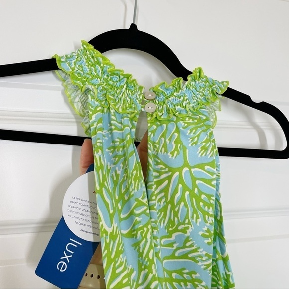 New Boutique La Mer Luxe Kiki Keyhole Top in Caroline Lime Bermuda - Picture 8 of 8